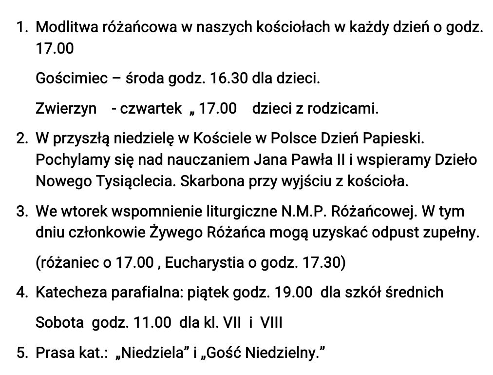 Ogloszenia 05 10 2025 r.