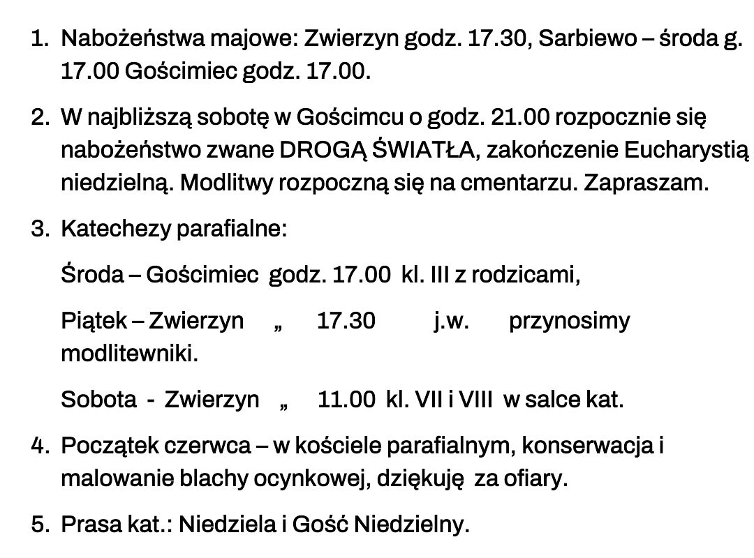 Ogloszenia 18 05 2025 r.